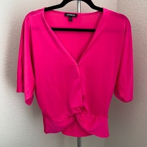 Hot pink silk blouse